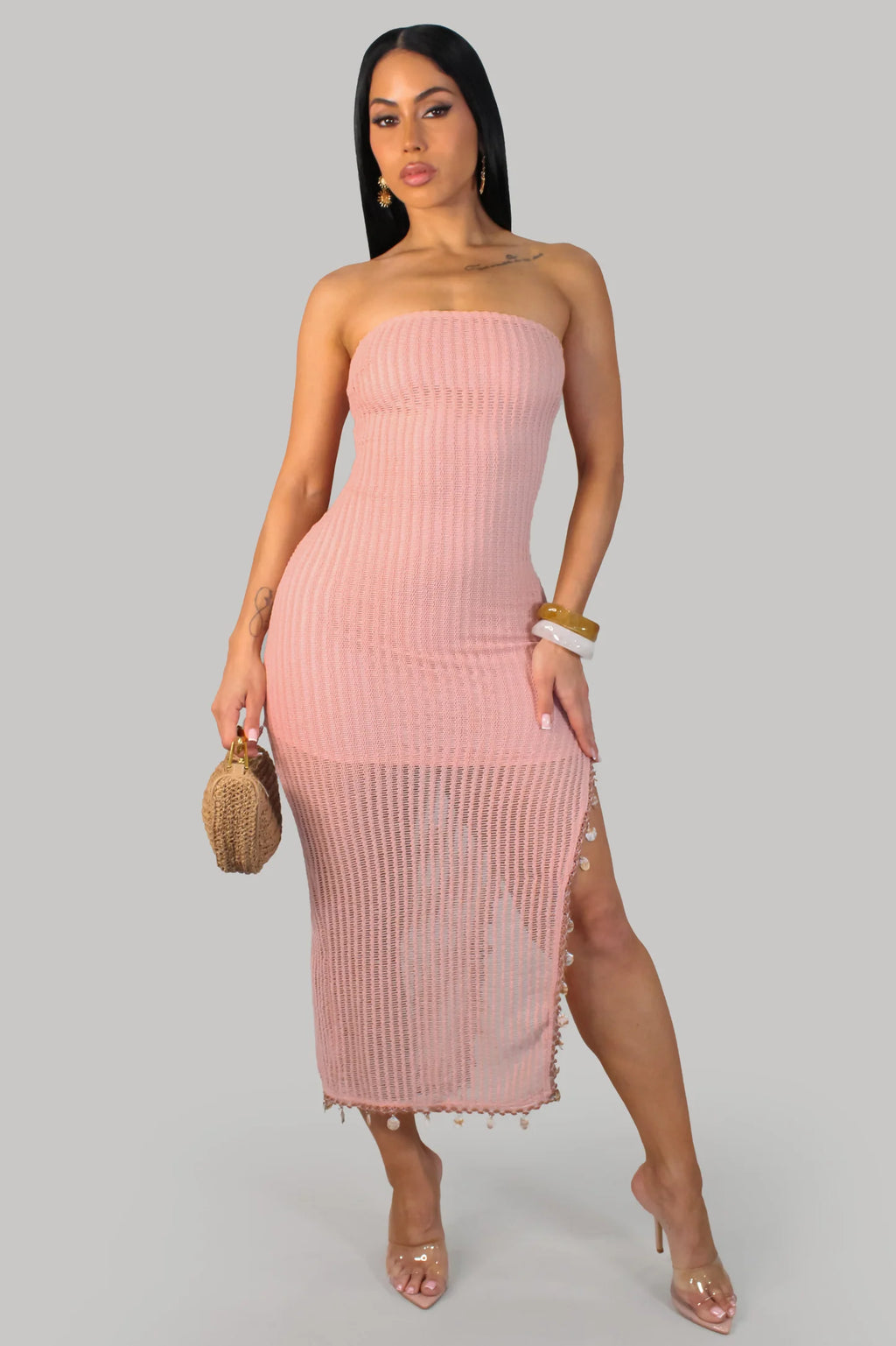 Sexy Pearl Dress- Coral 2 left 💞