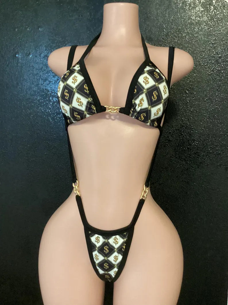 Luxe Chain Monogram swimsuit