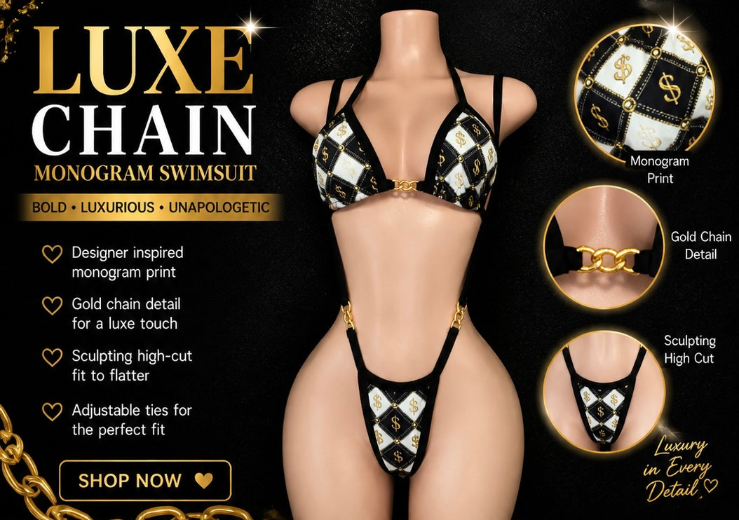 Luxe Chain Monogram swimsuit
