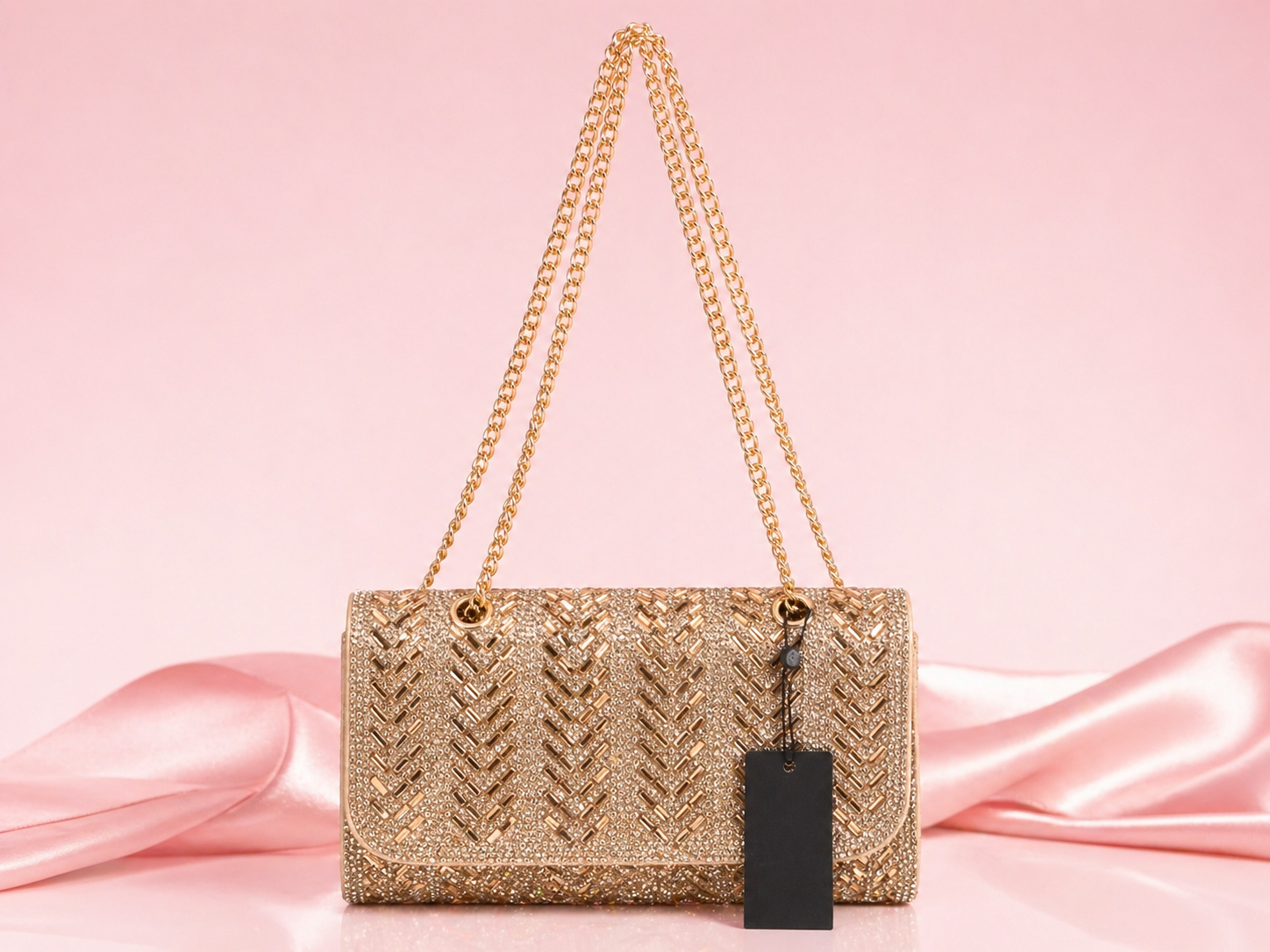 Gold Chain Clutch -Gold